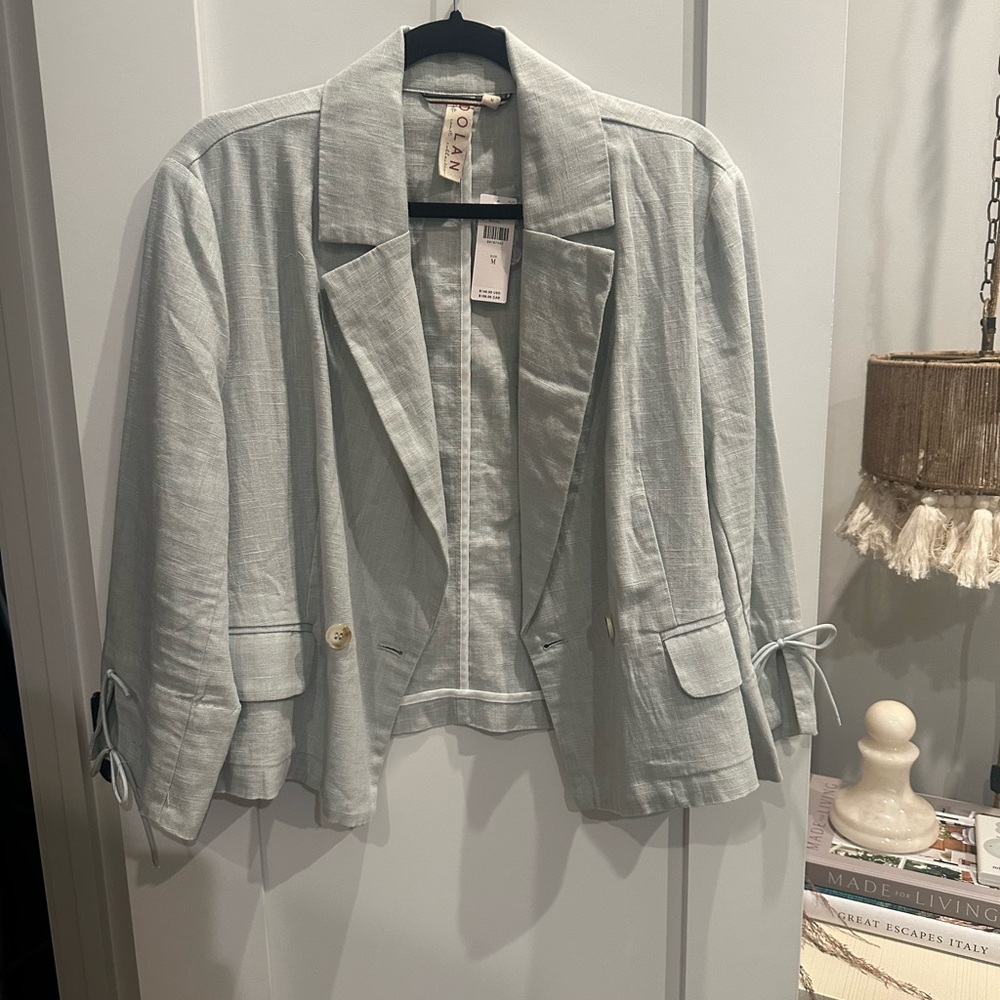 Light Blue Linen Women's Jacket